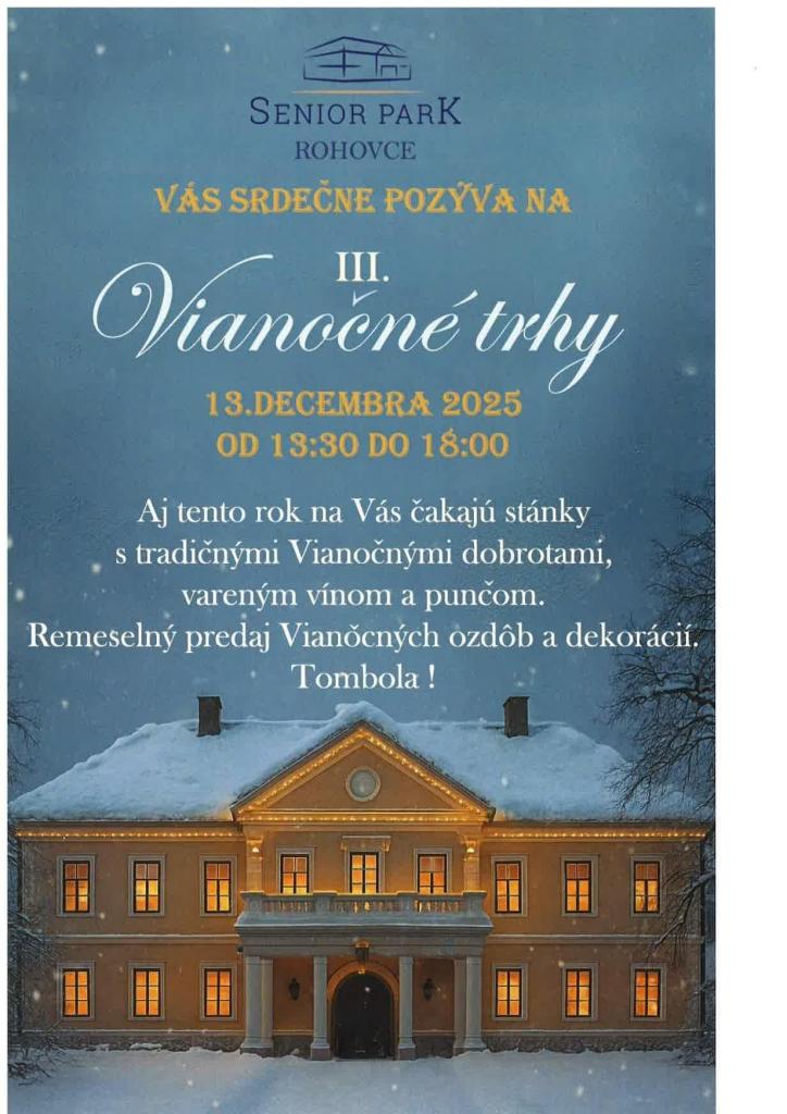 Vianočné trhy SENIOR PARK